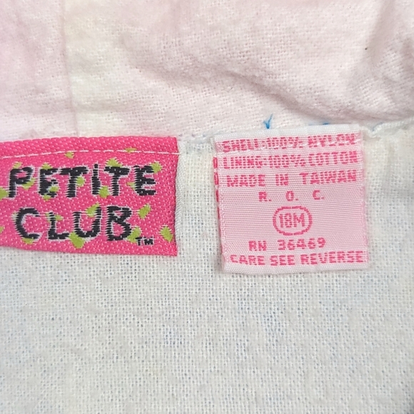 Vtg 90s Petite Club Neon Hooded Windbreaker Girls 18m - Picture 6 of 6